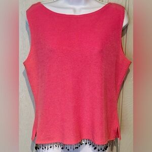 Ronni Nicole Pink Tank Top with Bead Trim